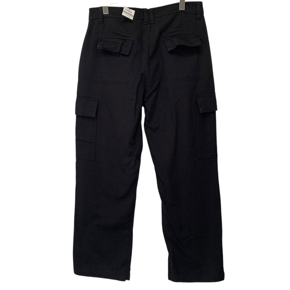 Cotton On Wide Leg Cargo Pants Womens Size 8 Black 100% Cotton Fall Winter - Picture 3 of 7